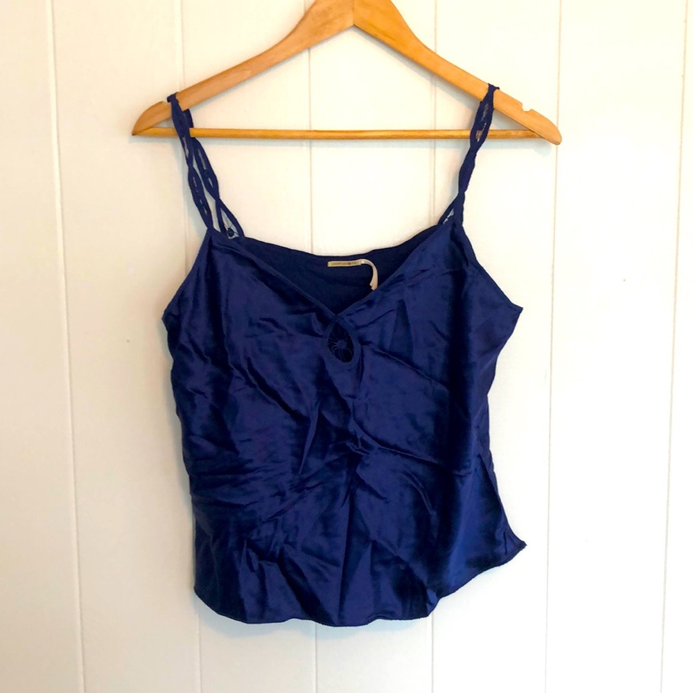 VINTAGE MAX STUDIO blue silk camisole